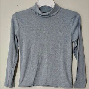 Light Blue Turtleneck Long Sleeve Top
